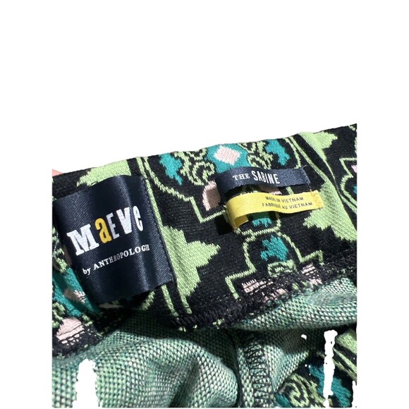 Maeve by Anthropologie Women's Geometric Print Pants Green Sz S Boho - Picture 4 of 9